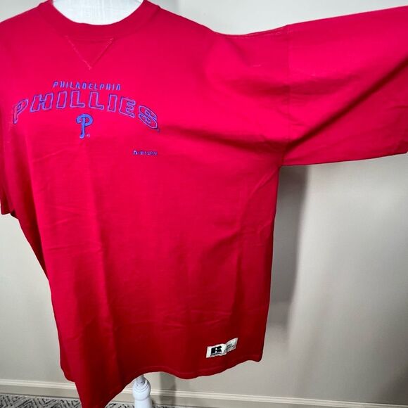 Russell Athletic Pro Cotton Embroidered Philadelphia Phillies 2002 Tee Shirt XL - Picture 2 of 10